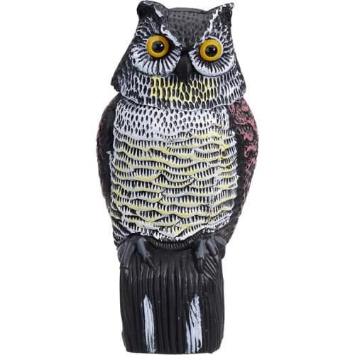 Plastic Realistic Rotating Head Owl Decoy Protection Repellent Bird Garden Yard Pest Control Repellents