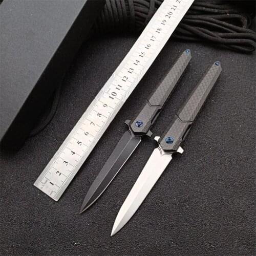 M390 Carbon Fiber Handle Folding Knife Survival Tool Outdoor Camping Hunting Tactical Gear Utility Sharp EDC,pocket, fruit