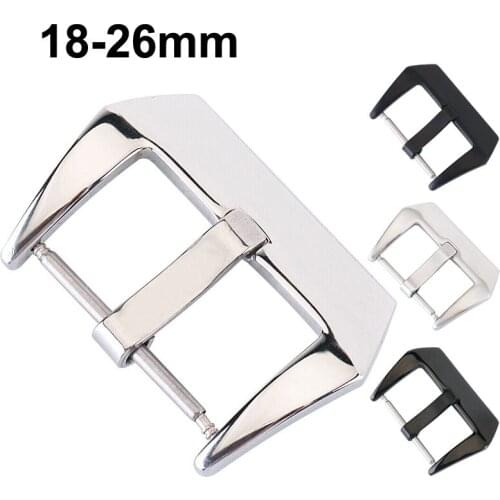 Replace Metal Watch Buckle 18mm 20mm 22mm 24mm 26mm Watchband Buckle Glossy Brushed 316L Stainless Steel Clasp