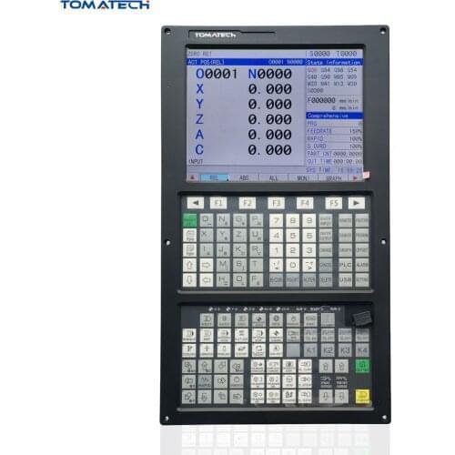 TOMATECH 10 Inch Screen 2-3 Axis Vertical Panel Turning Machine With Hydraulic Turret Tool Changer CNC Lathe Controller