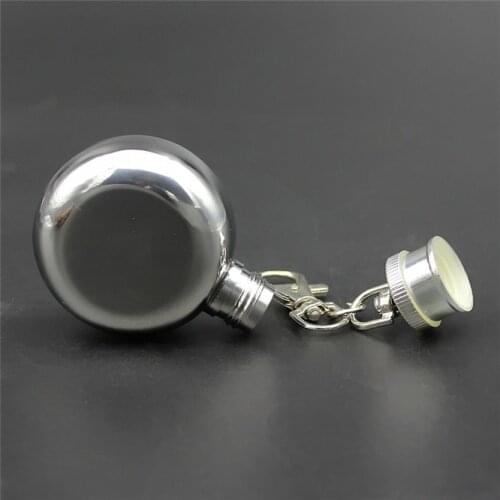 10PCS Mini Metal flagon 1oz Pocket Round shape whisky liquor flagon Polished Stainless steel Glossy face alcohol vodka hip flask