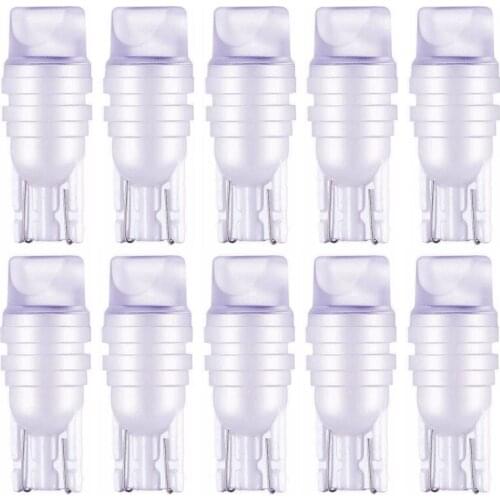 10PCS T10 W5W WY5W 501 LED Bulbs Resistance High Temperature Ceramic Shell Car Parking Light Auto License Plate Light Dome Lamps