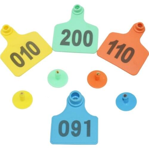 100 Sets Livestock Cow Cattle TPU Ear Tag Signs With Word Ear Tags Typing Copper Head Earrings Farm Animal Identification Card