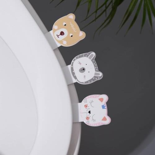 2 Pcs Cartoon Animal Toilet Lifting Portable Toilet Seat Cover Lifter Closestool Lift Device Handle Home Bathroom Accessories