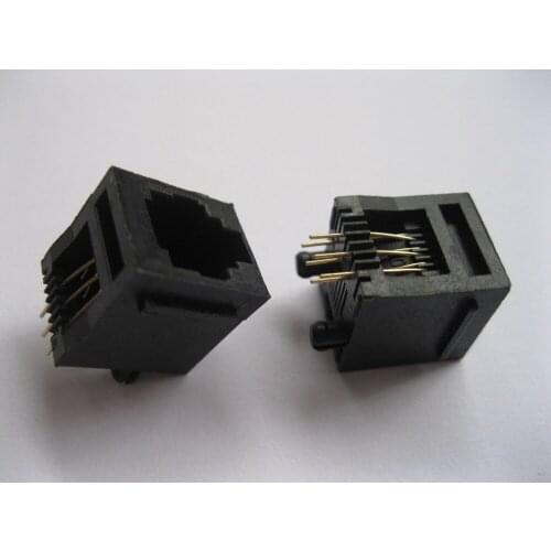 20 pcs Top enery with flange 5222 6P6C Modular Network PCB Jack Connector