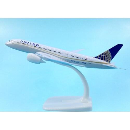 20cm 1/400 Scale Diecast Plastic Alloy B787 United Airlines Airplane Aviation Model Aircraft Plane Gift for Kids Adult Gift