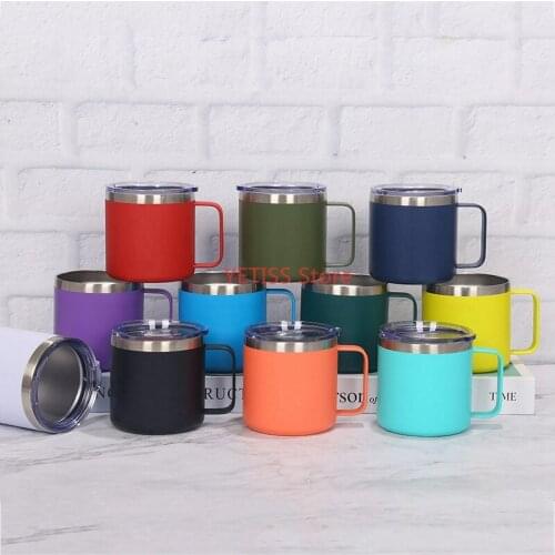 30pcs 14oz Hand Grip Coffee Mug with Lid,Double Wall Vacuum Insulated Travel Coffee Mug Large Capacity Sports Cups