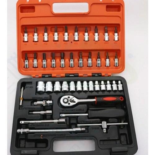 46pcs Long Sleeve wrench screwdriver hardware tool 4-14mm combined screwdriver DHL Free shipping