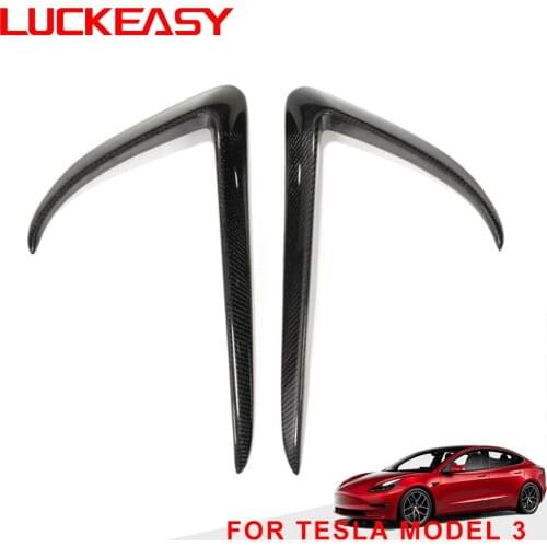 Model3 Automotive exterior accessories carbon fiber bumper modification for Tesla model 3 Car headlight protection decoration