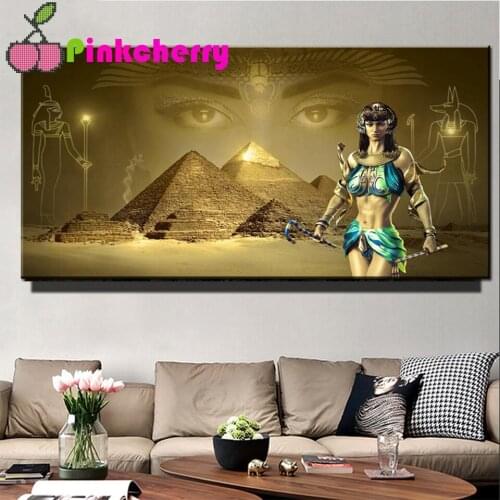 Large Full Round Drill Diamond Painting Egyptian Queen Picture Of Rhinestone,Pyramid Symbol Eye Night crystal Diamond Art k414