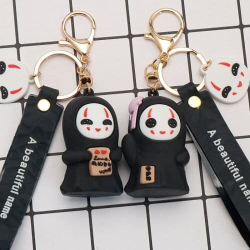 Anime Cartoon Faceless Male Hayao Miyazaki Keychain Men And Women Popular Pendant Small Accessories Exquisite Cute Small Gifts