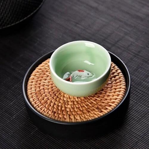 Red forestChinese Tea Cup Porcelain Celadon Fish Teacup Set Teapot Drinkware Ceramic China Kung Fu Tea Set Ceramic cup