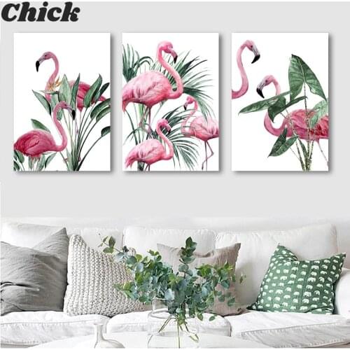 Nordic Living Room Decoration Canvas Painting Flamingos Hotel House Decoration Hanging Painting Posters and Prints Animal Print