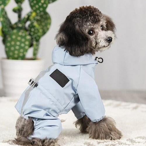 S/M/L/XL/XXL Dog Raincoat Waterproof Four-legged Hooded Clothes Warm Pet Supplies for Autumn Winter