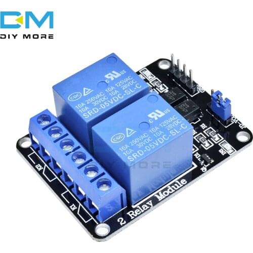 5V Two 2 Channel Relay Module With Optocoupler For Arduino 8051 AVR PIC DSP ARM MSP430 TTL Logic AC 250V 10A DC 30V 10A