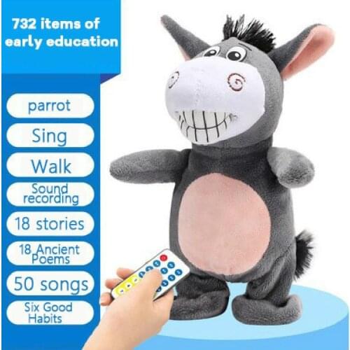 Electronic Robot Donkey Remote Control Kids Plush Toy Electric Remote Control Can Speak /walk/sing Electronic Toys Baby Gifts