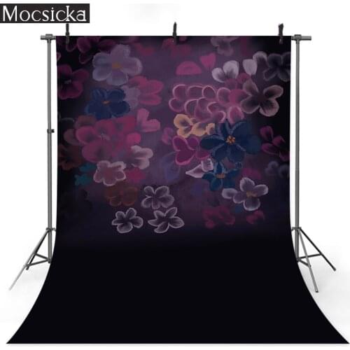 Purple Floral Texture Portrait Backdrop Photo Shoot Painting Flowers Birthday Background Studio Professional Photography Props