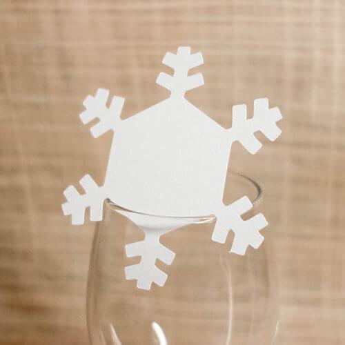 Snowflake Place Cards Table Marker Wine Glass Name table cards birthday party wedding drink markers