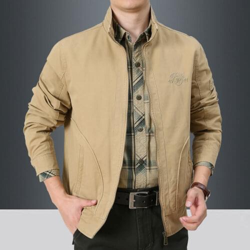 Spring Autumn Jacket Men Casual Stand Collar Military Jacket Large Size M-4XL Jaqueta Masculina Men Clothing Workwear Coat Men