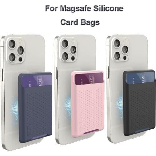 For Iphone 12 Pro Max Magsafe Wallet Stand Case Strong Magnet Card Phone Holder Silicone Case for Mag Safe Iphone 12 Mini Promax