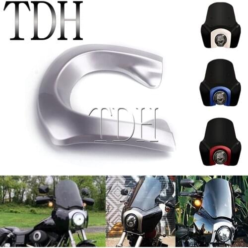 Custom Motorcycle Headlight ABS Fairing Trim Bezel Scowl Cover Silver for Harley Dyna Street Fat Bob Glide FXR FXDL FXDF FXDWG