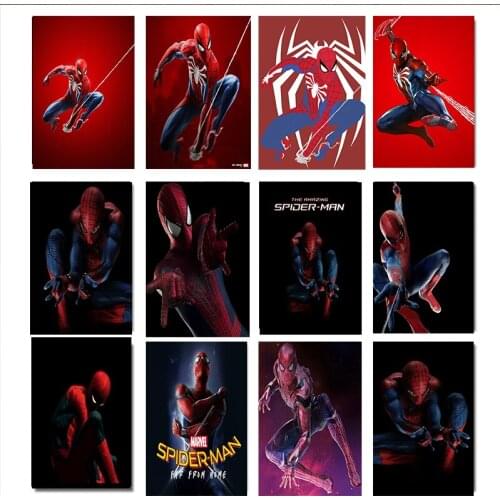 Avengers Superhero Marvel Cartoon Poster Canvas Painting Spiderman Wall Art Picture Living Room Home Decor