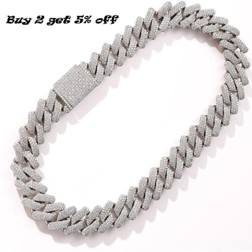 Bling Iced Out 20MM Cuban Necklace Chain Hip hop Jewelry Choker Gold Silver Color Cubic Zirconia for Mens Rapper Necklaces Gifts