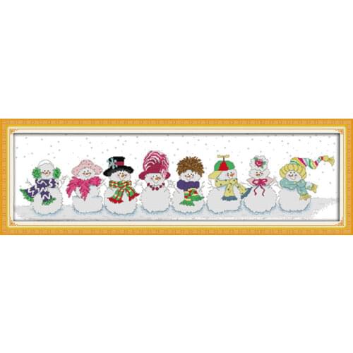 Snowman cross stitch kit 14ct 11ct count print canvas stitching embroidery DIY handmade needlework