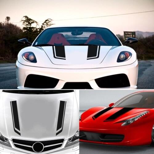 Car Hood Sticker Decal Sticker Universal Hood Racing Body Vinyl Stripe Exterior Decal Decorations PVC 1Set