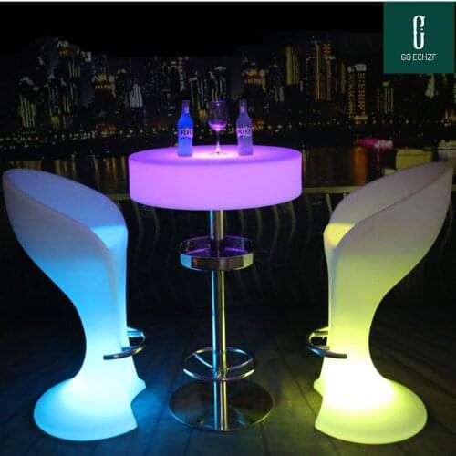 New Led illuminated Bar Chair seat waterproof Led light up Bar stool chair outdoor use with remote control
