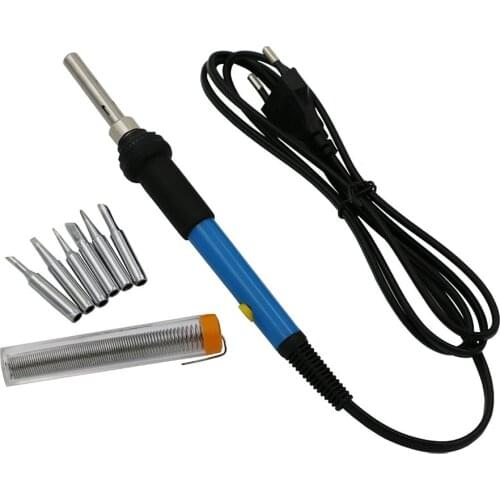 NEW 1Set 60W 220V Adjustable Temperature Electric Welding Soldering Iron Station Heat Pencil Plastic Handle with 5pcs Tips