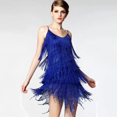 Roaring Finge Sequin Spaghetti Strap Twenties Great Gatsby Girls Style Party Dress Flapper Costumes for Ladies Women Female