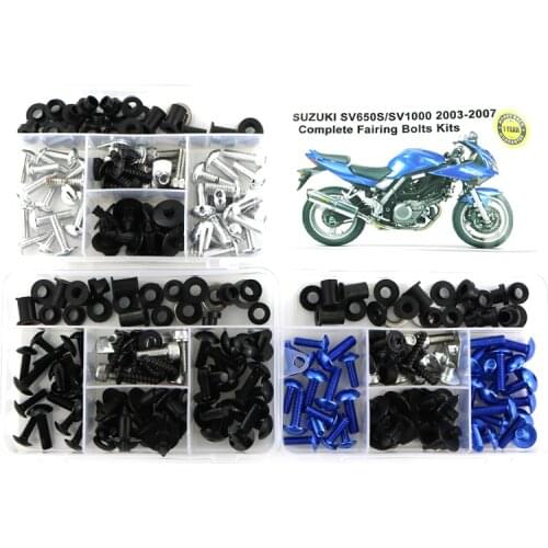 Fit For Suzuki SV650 SV1000 2003 2004 2005 2006 2007 Complete Full Fairing Bolts Kit Screws Clips Windshield Covering Bolt