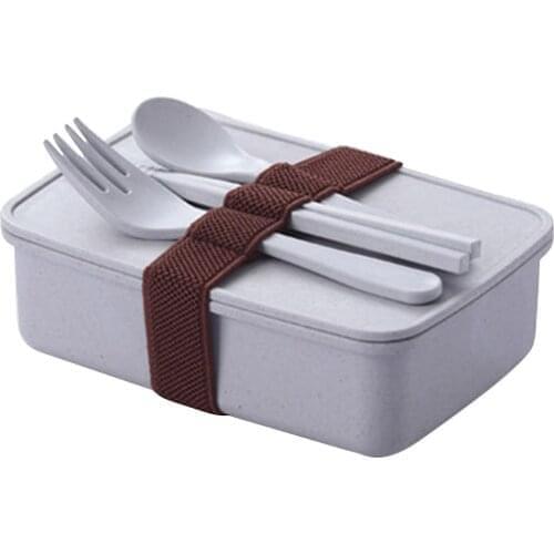 Portable Lunch Box Bamboo Fiber Food Storage Container Microwave Oven Bento Boxes Dinnerware Lunchbox 4 Colors Dropshipping