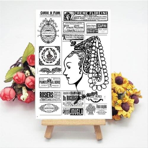 11*16CM Retro Female Transparent Clear Stamps / Silicone Seals Roller Stamp For DIY Scrapbooking Photo Album/Card Making