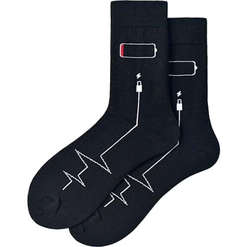 Crew Cotton Socks Men And Women Dark Socks Autumn New Products Simple Versatile Street Fashion Socks Unisex Style