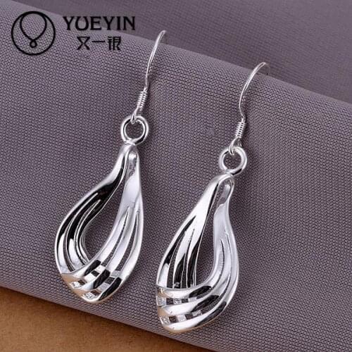New fashion New Design silver plated jewelry Womens earrings Fashion brincos Earhook Trendy Wholesale Dangle earrings
