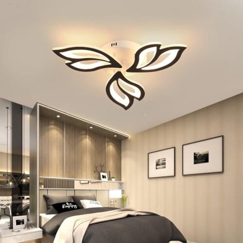FANPINFANDO Modern Led Chandeliers For Bedroom Black/White Dining Room Kitchen Chandeliers Lamp Acrylic Indoor Lighting Fixtures