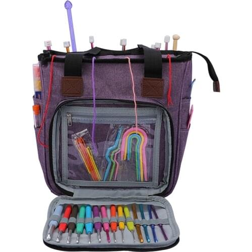 Knitting Bag Portable Yarn Tote Storage Bag For Wool Crochet Hooks Knitting Needles Sewing Supplies Set DIY Household Organizer