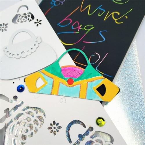 The Fan Shape Lady Bag Metal Cutting Dies Stencils Die Cut for DIY Scrapbooking Album Paper Card Embossing