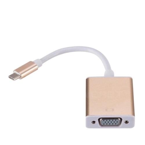 Video Cable Type-C To Vga Adapter Dock Hub Usb C 3.1 To Vga 1080P Hd Converter For Phone Mcbook Chromebook Laptop Monitor Pro
