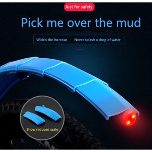 Retractable Mud Guard Mountain Bike Bicycle Foldable Bicycle Accessories With Taillights And Long Water-retaining Riding Gear