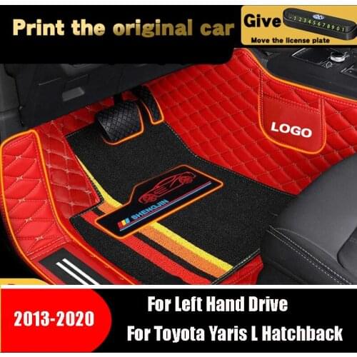 High Quality For Toyota Yaris L Hatchback 2020 2019 2018 2017 2016 2015 2014 2013 Car Floor Mats Inteessories Waterproof Protect