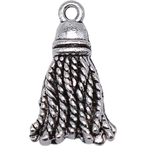 WYSIWYG 5pcs 20x11mm Charm Imitation Tassel Metal Imitation Tassel Charm For Jewelry Making Imitation Tassel Charms