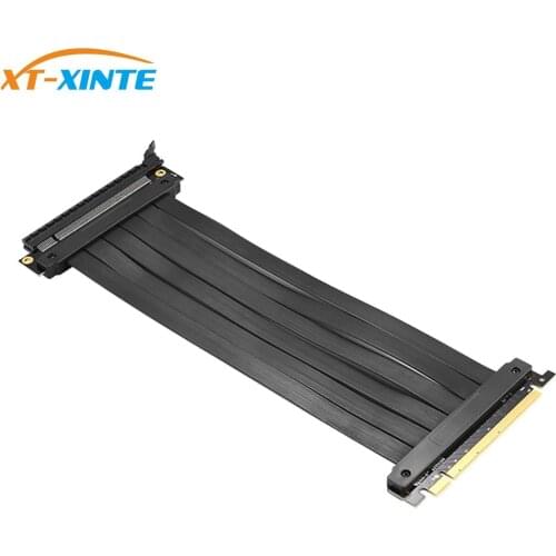 XT-XINTE PCIE3.0 16X Graphics Card Extension Cable 90 Degree Vertical Chassis Reverse Extension Graphics Card Adapter Cable 20cm