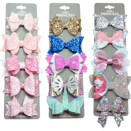 5PCS/Card Lovely Diff Style Ties Bows Mermaid Hairpins For Baby Girls Clip Pins Barrette Scrunchy Kids Hair Accessories NEW