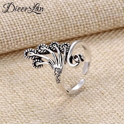 New Trendy Personality Punk Peacock Rings For Women Lady Resizable Size Rings Party Jewelry Charm Gifts 2021