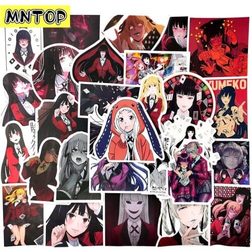 10/30/50pcs/lot Anime Kakegurui Decor Stickers For Laptop Luggage Motorcycle Phone Skateboard Childrens Toy Refrigerator