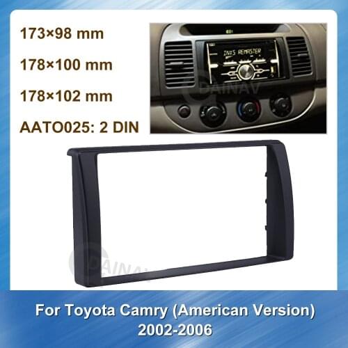2 Din Car stereo Fascia Frame panel dash cover kit for Toyota Camry American Version2002-2006 Dashboard ABS plastic Installation