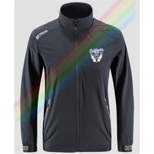 2021 Hot Sale California Gorilla Logo Slim Sport Jacket Mens Outdoor Zippered Comfortable Soft Jacket Men Casual Front Printing